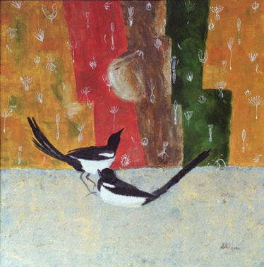 Magpies in a Seed Storm
Egg Tempera - 24"x24"
Purchase